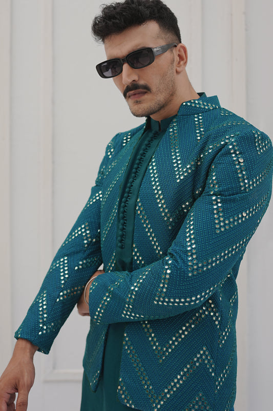 Oceanic Embroidered Prince Coat