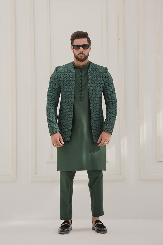 Royal Greenery Embroidered Coat