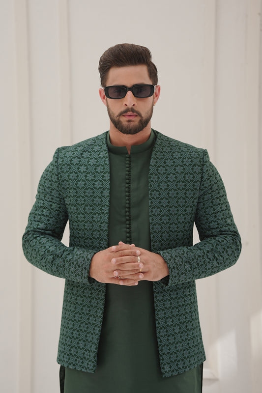 Royal Greenery Embroidered Coat